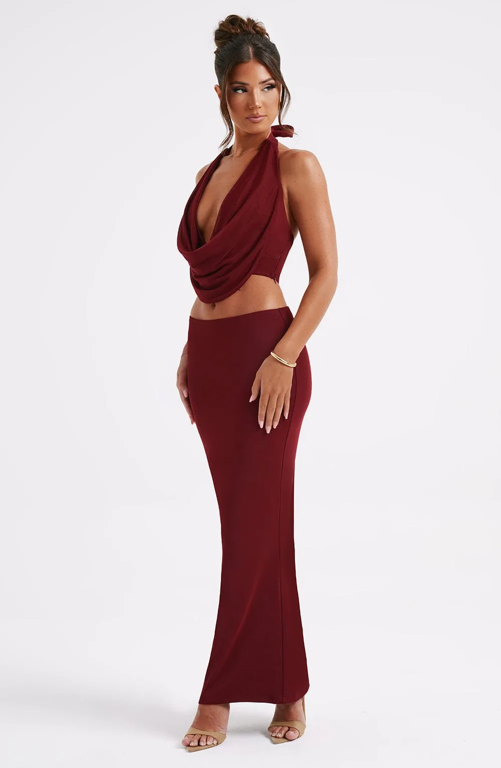 Maxi Skirt in Burgundy - Chrishelle