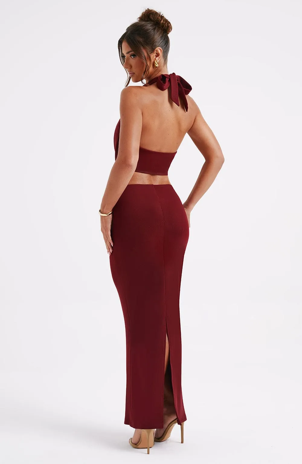 Maxi Skirt in Burgundy - Chrishelle