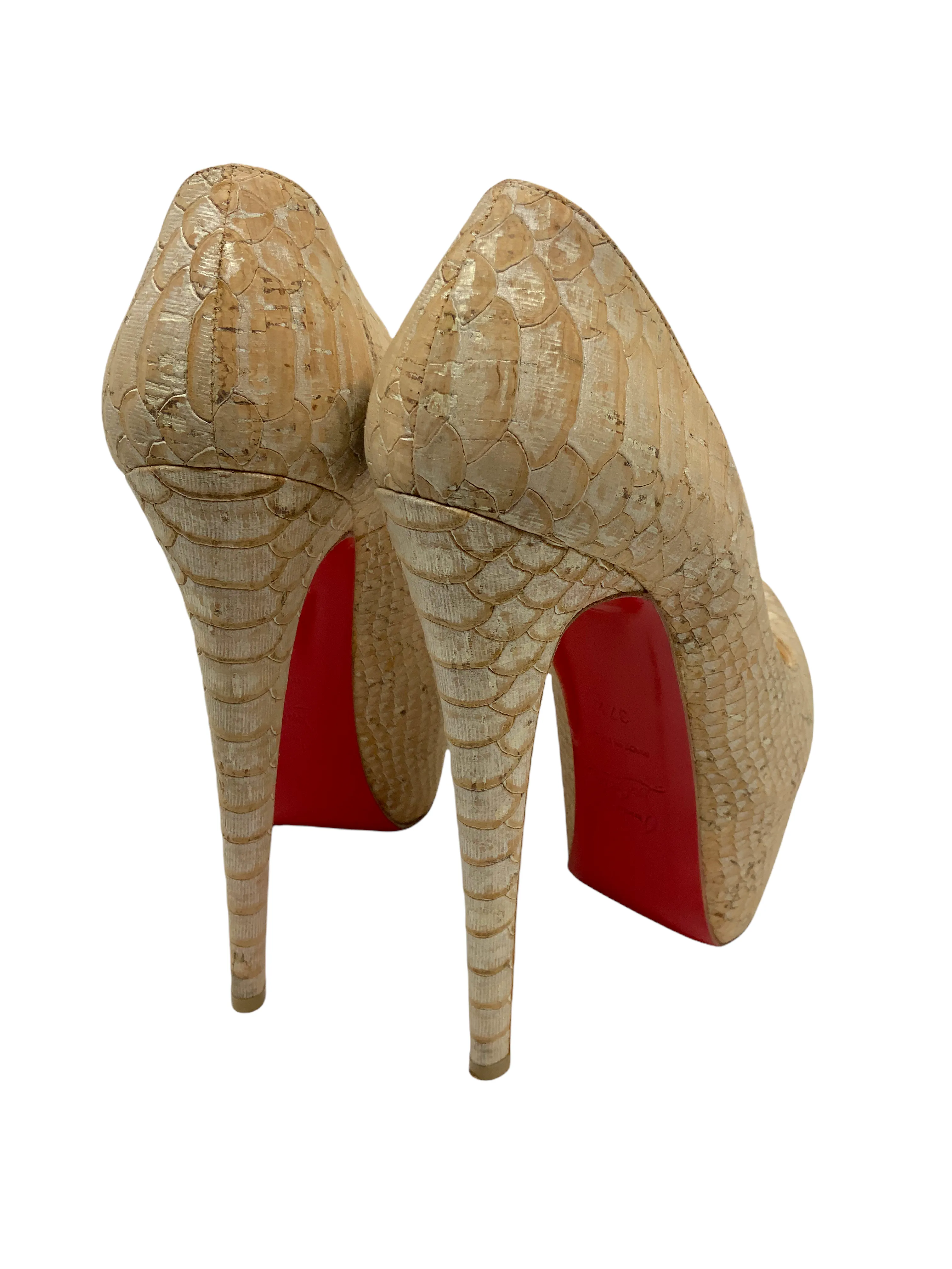 Christian Louboutin Cork Daffodile 160 Platform Pumps 7.5