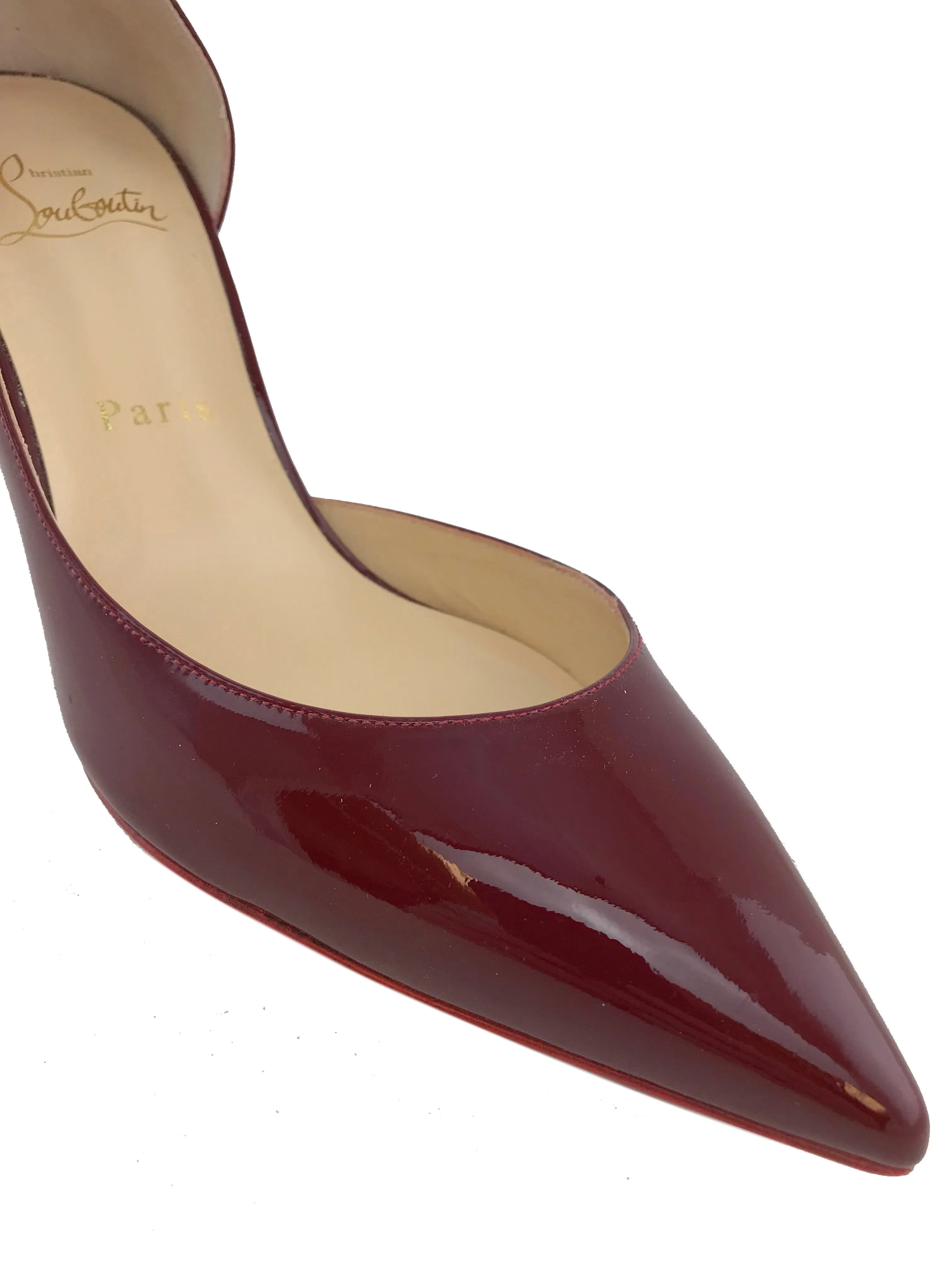 Christian Louboutin Iriza Patent Leather Half D'Orsay Pumps 7.5