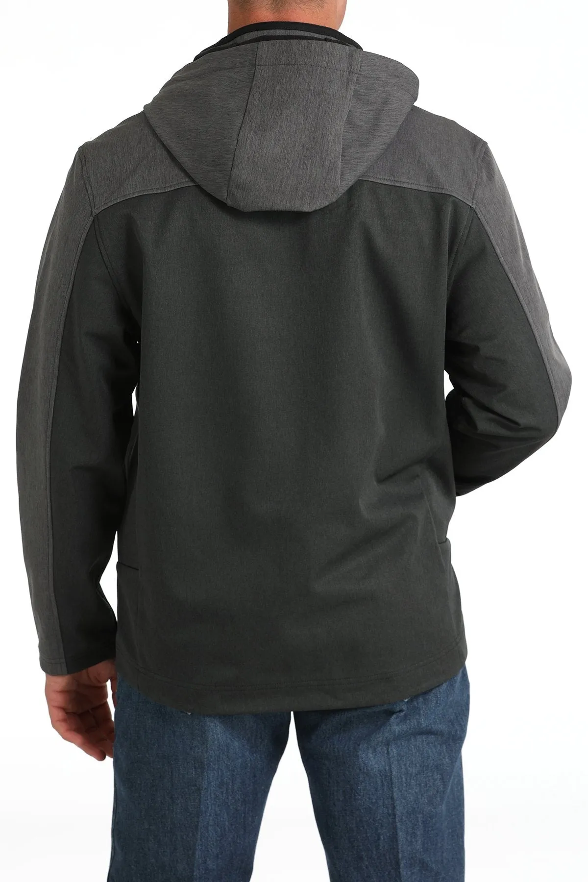 Cinch Men's Hooded Jacket in Black/Charcoal Bonded