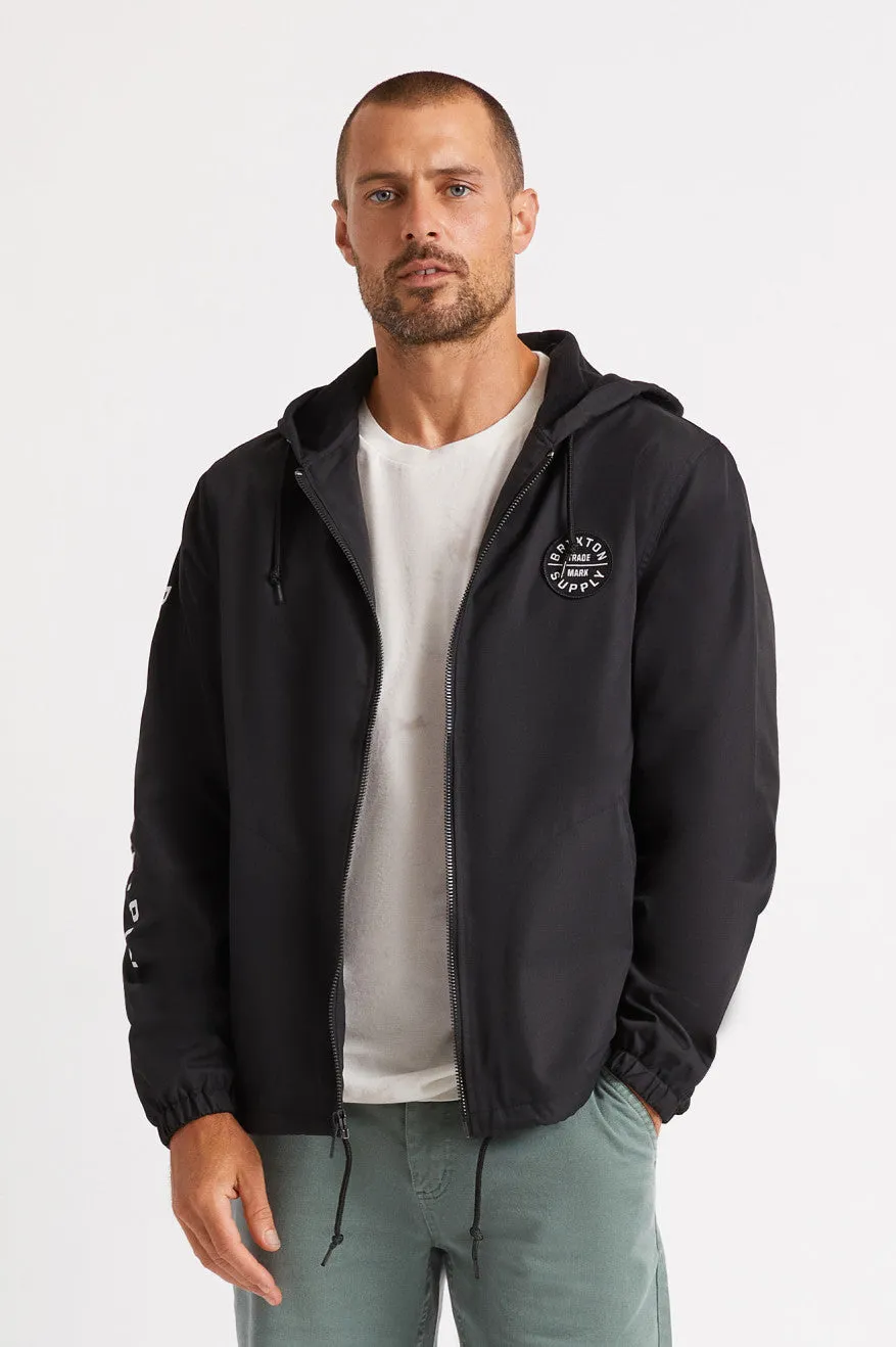 Claxton Oath Zip Hood Jacket - Black/White