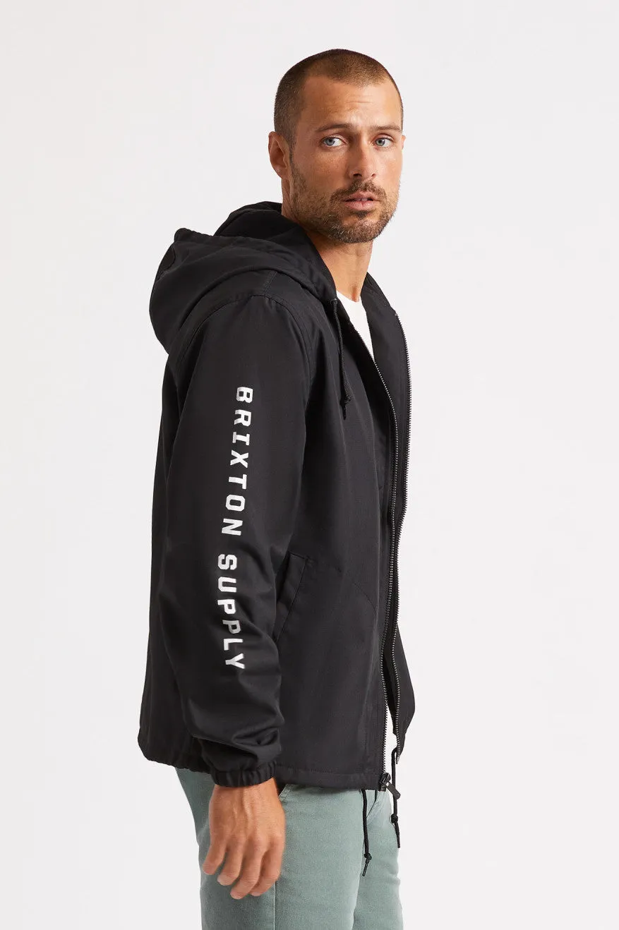 Claxton Oath Zip Hood Jacket - Black/White