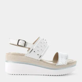 Silver White Sandals