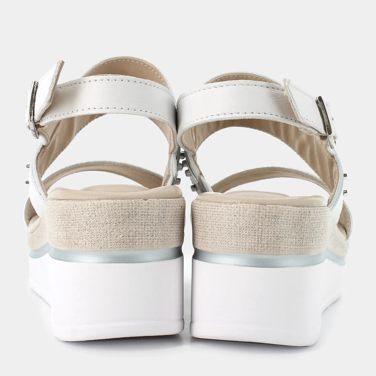 Silver White Sandals