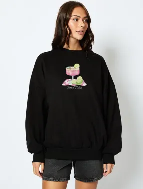 Cocktail O'Clock Sweatshirt In Black