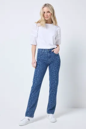 COMING SOON: Authentic Indigo Leopard Straight Leg Jeans