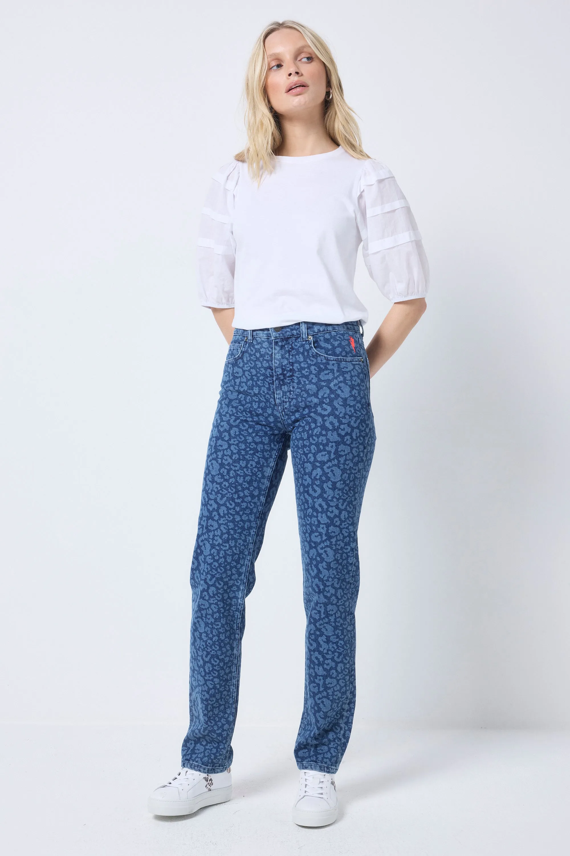 COMING SOON: Authentic Indigo Leopard Straight Leg Jeans