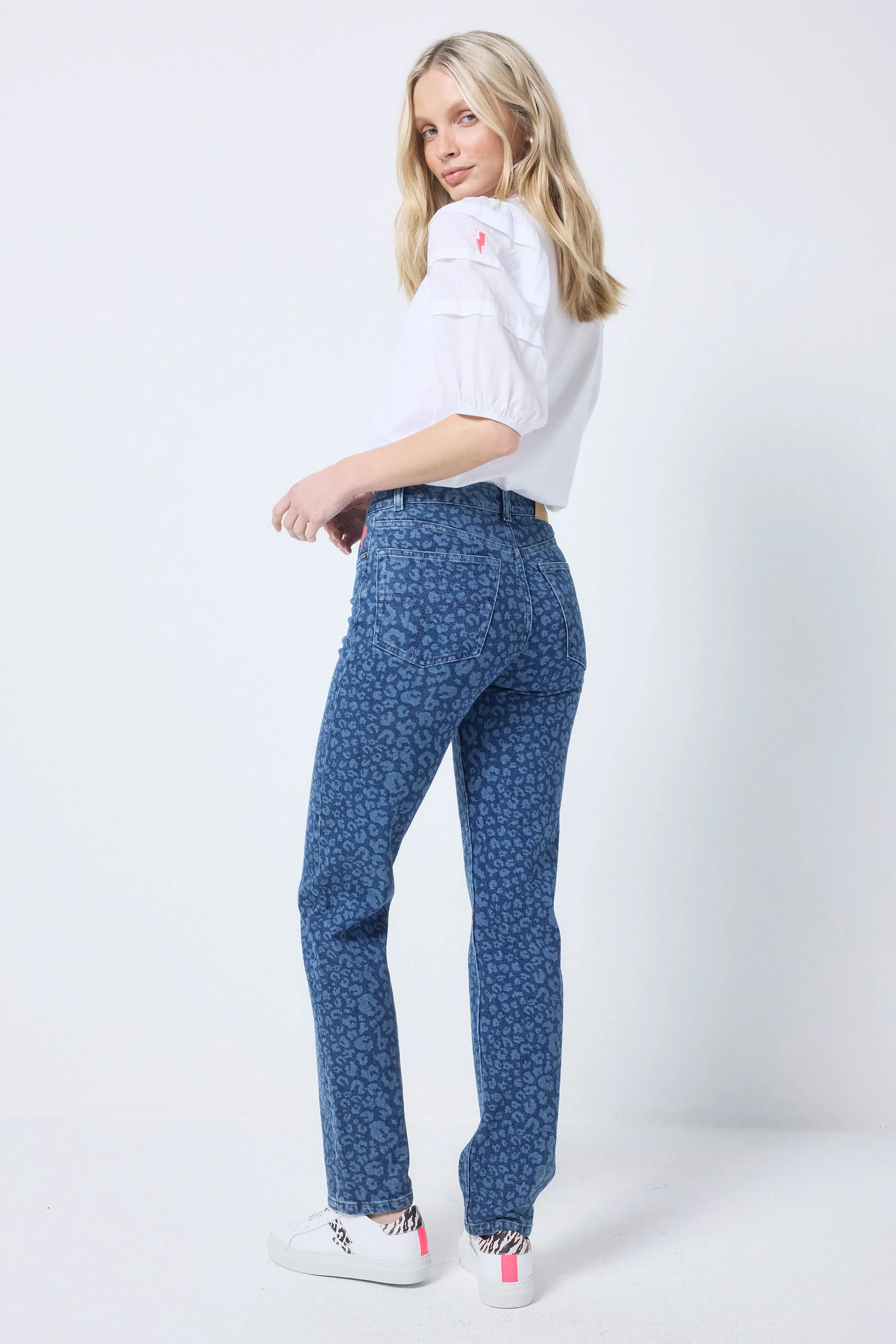 COMING SOON: Authentic Indigo Leopard Straight Leg Jeans