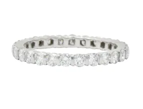 Contemporary 1.00 CTW Diamond Platinum Bar Set Eternity Band Stack Ring