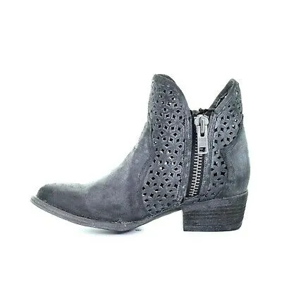 Corral Circle G Women's Grey Cutout Shortie Round Toe Ankle Boot - Size 7