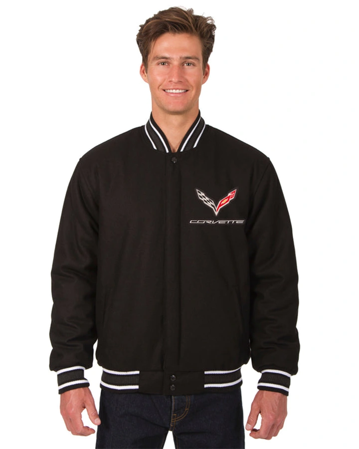 Corvette Poly Black Varsity Jacket