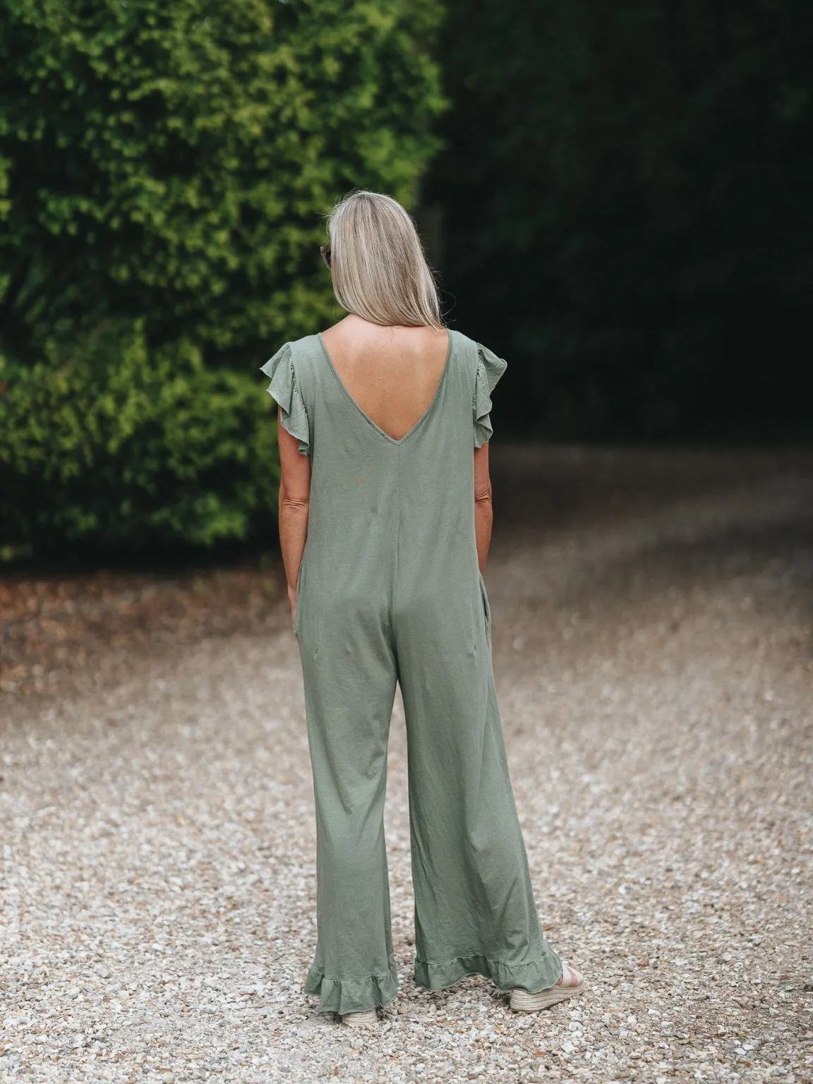 Gloria Cotton Frill Jumpsuit