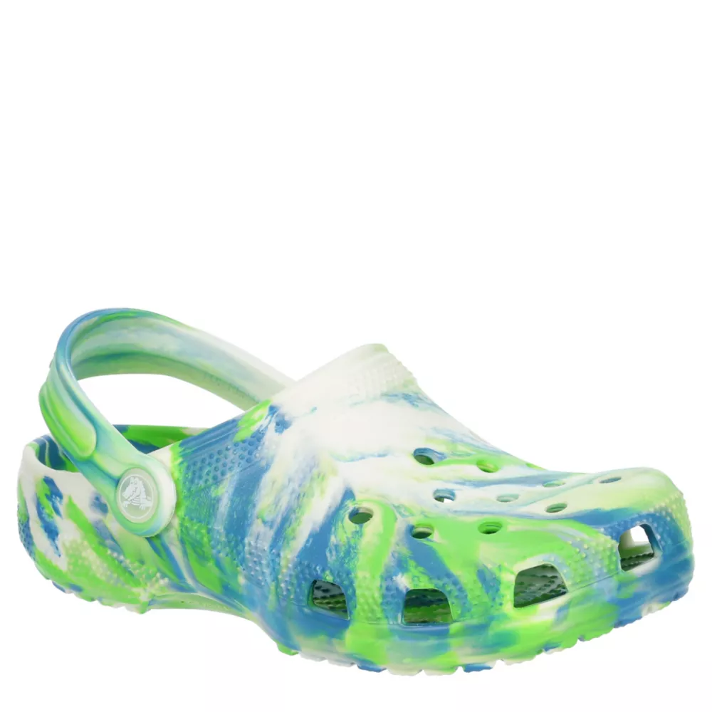 CROCS  BOYS LITTLE-BIG KID CLASSIC GLOW MARBLED CLOG