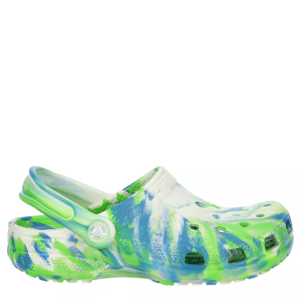 CROCS  BOYS LITTLE-BIG KID CLASSIC GLOW MARBLED CLOG