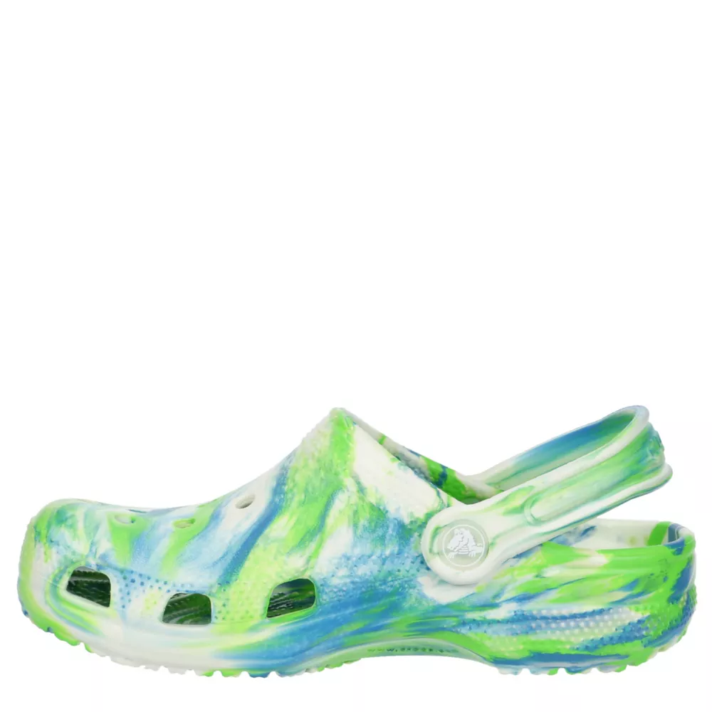 CROCS  BOYS LITTLE-BIG KID CLASSIC GLOW MARBLED CLOG