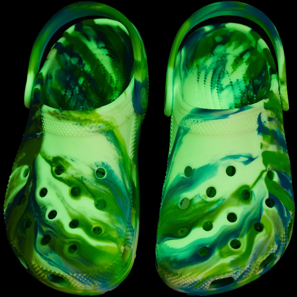 CROCS  BOYS LITTLE-BIG KID CLASSIC GLOW MARBLED CLOG