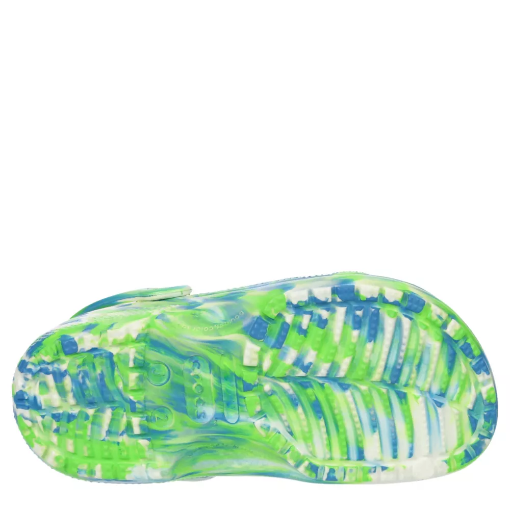 CROCS  BOYS LITTLE-BIG KID CLASSIC GLOW MARBLED CLOG