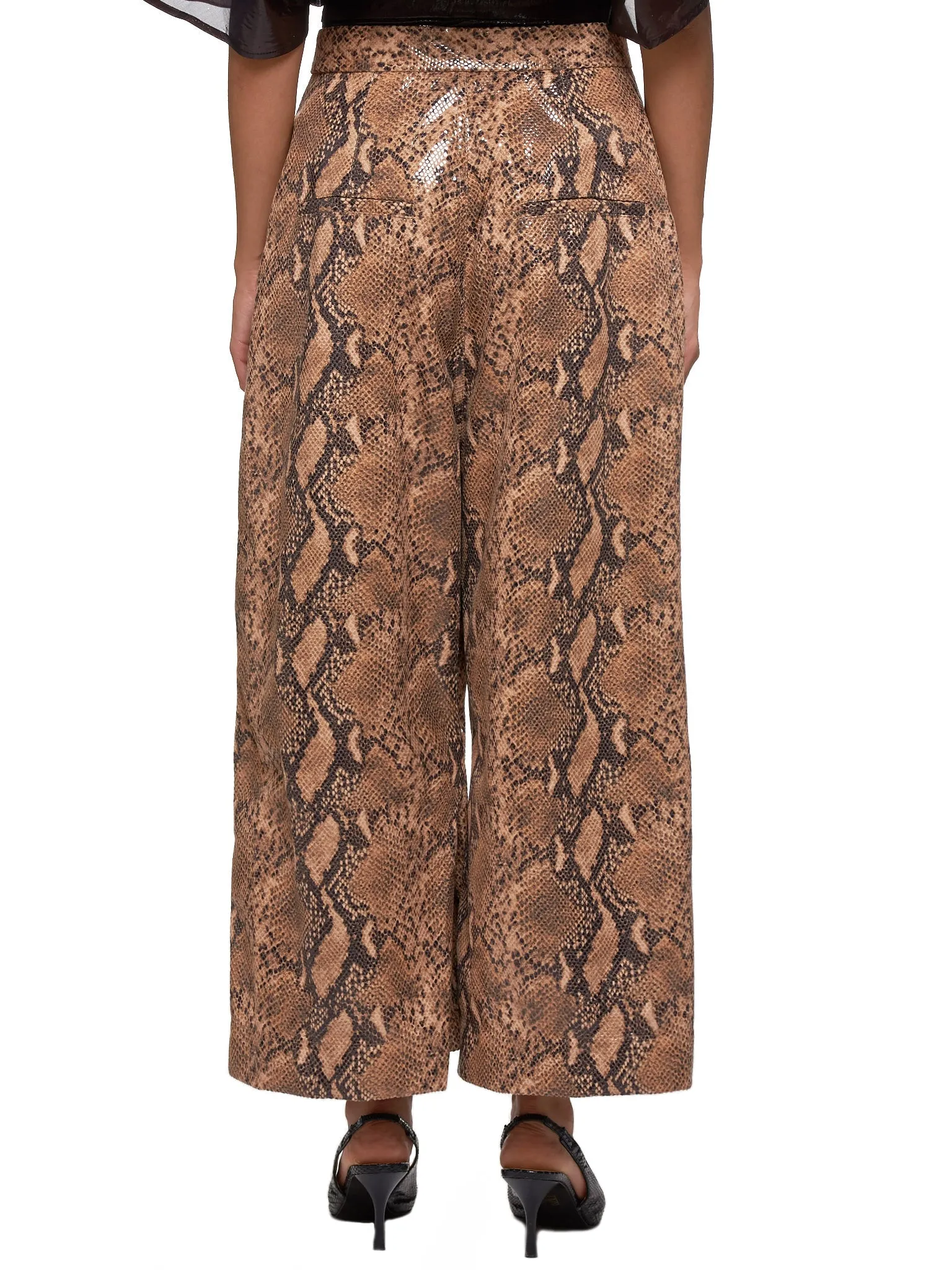 Cropped Snakeskin Trousers (9FP425BO-CAMEL)