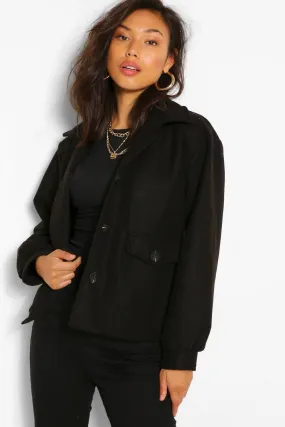 Cropped Wool Look jacket