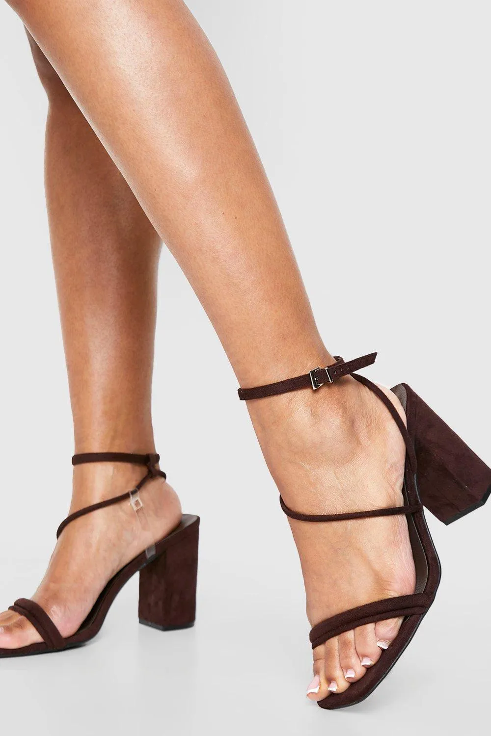 Cross Over Strap Detail Barely There Two Part Heels