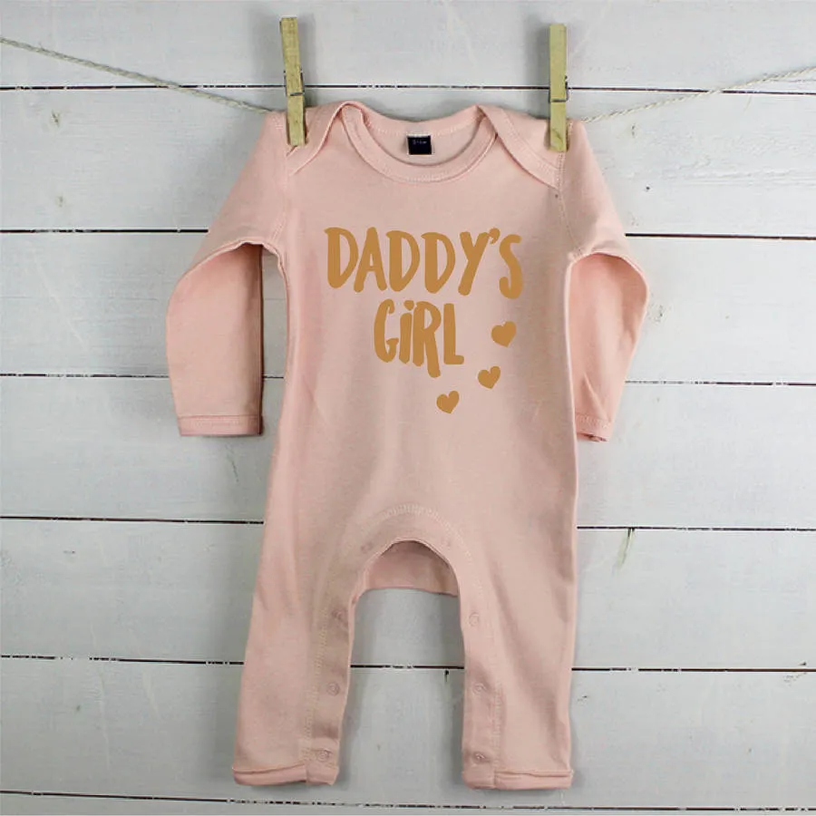 Daddy's Girl Rose Gold Babygrow