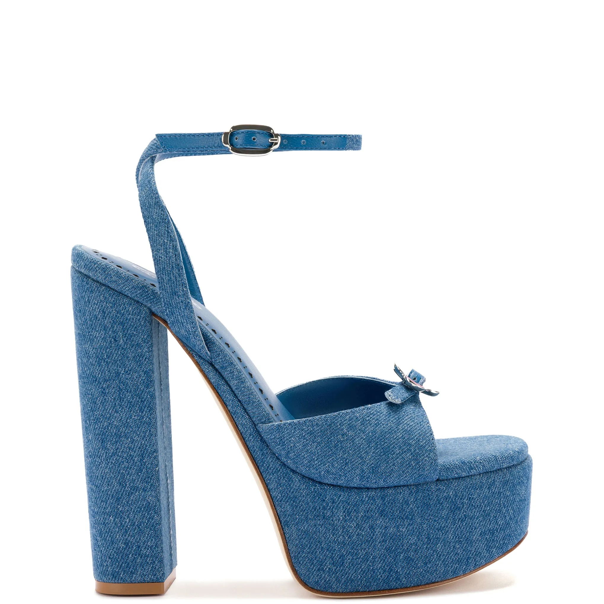 Blue Stoned Denim Daisy Platform