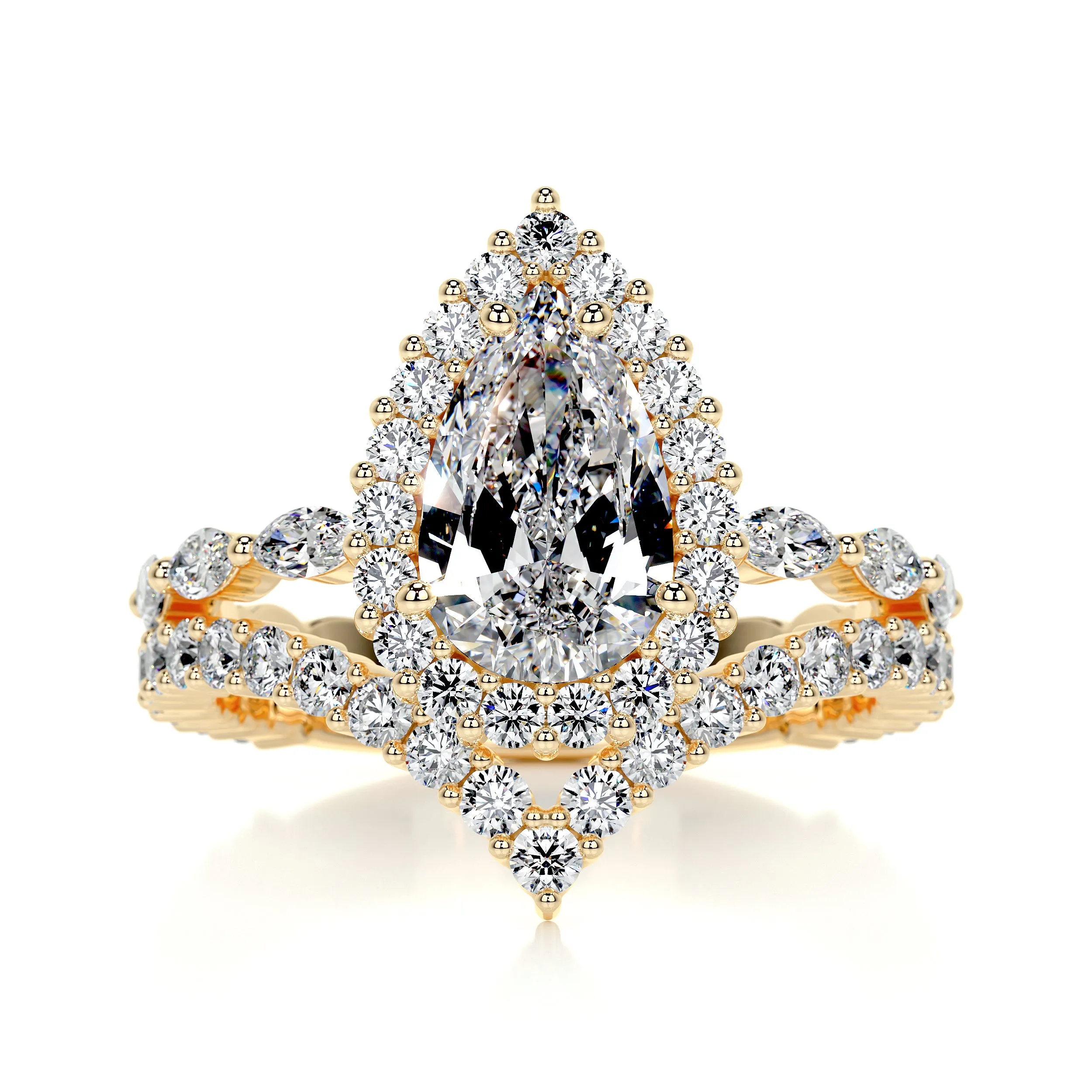 Dawn Diamond Bridal Set -18K Yellow Gold