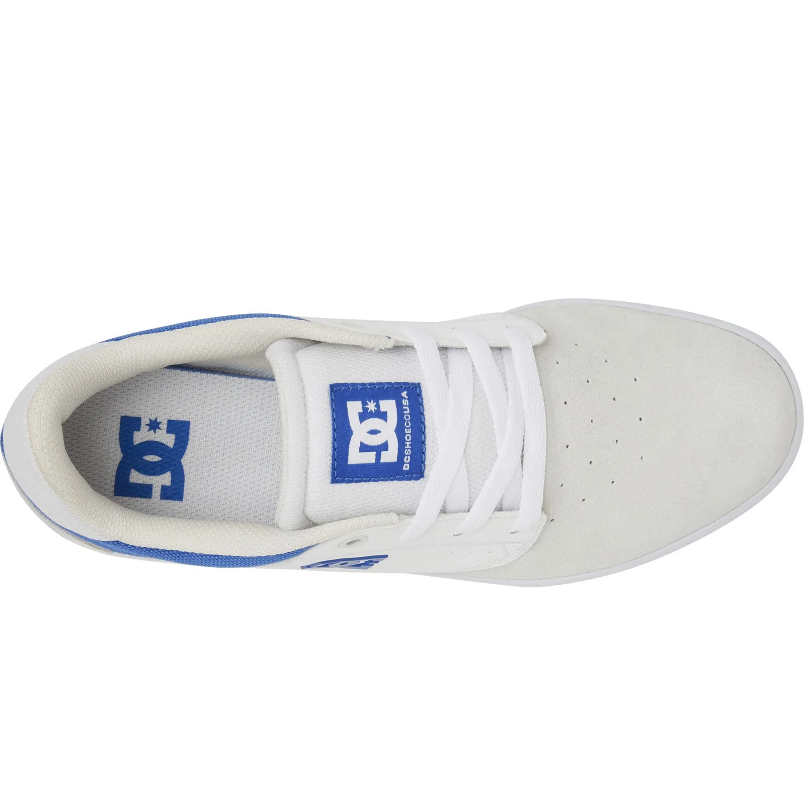 DC Shoes Mens Plaza Leather Trainers - Off White