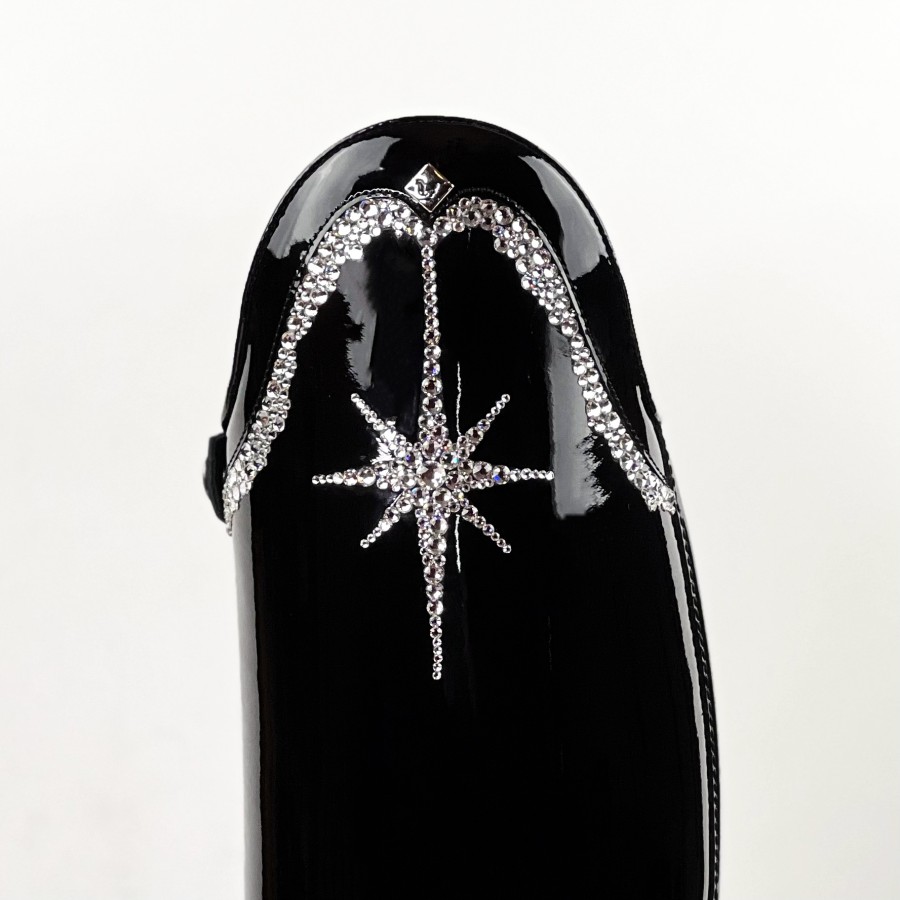 DeNiro Bellini black boots with Swarovski crystal accents