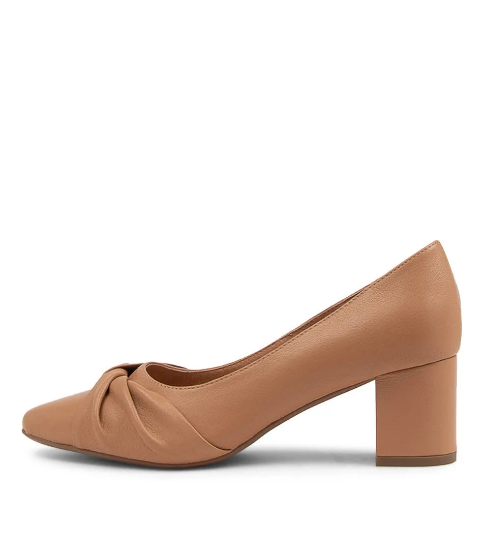 DIANA FERRARI Laree Light Camel Leather Pump Heels