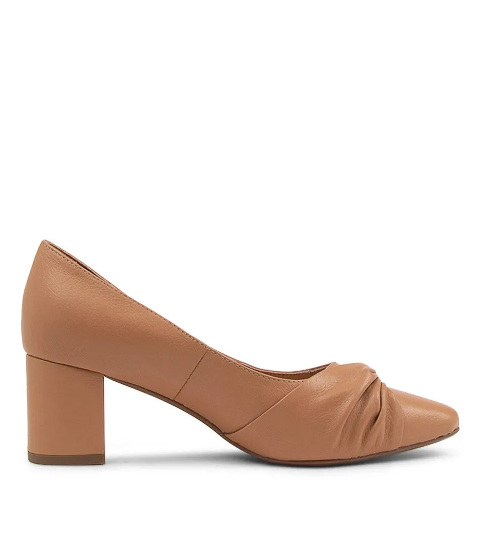 DIANA FERRARI Laree Light Camel Leather Pump Heels