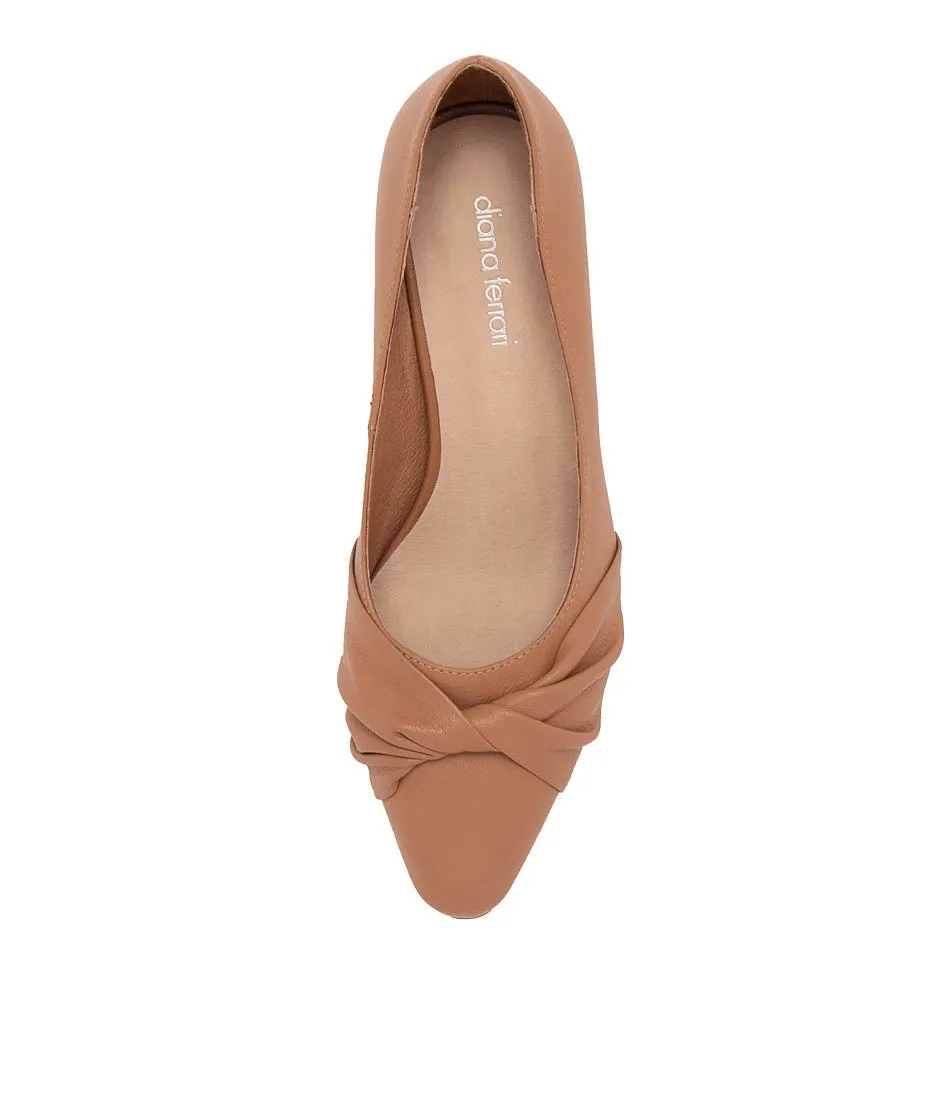 DIANA FERRARI Laree Light Camel Leather Pump Heels