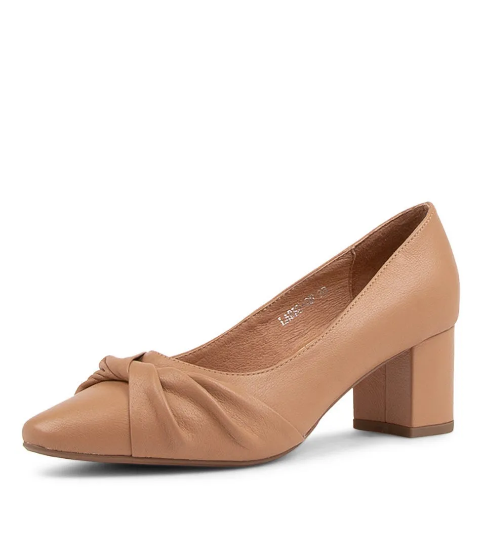 DIANA FERRARI Laree Light Camel Leather Pump Heels