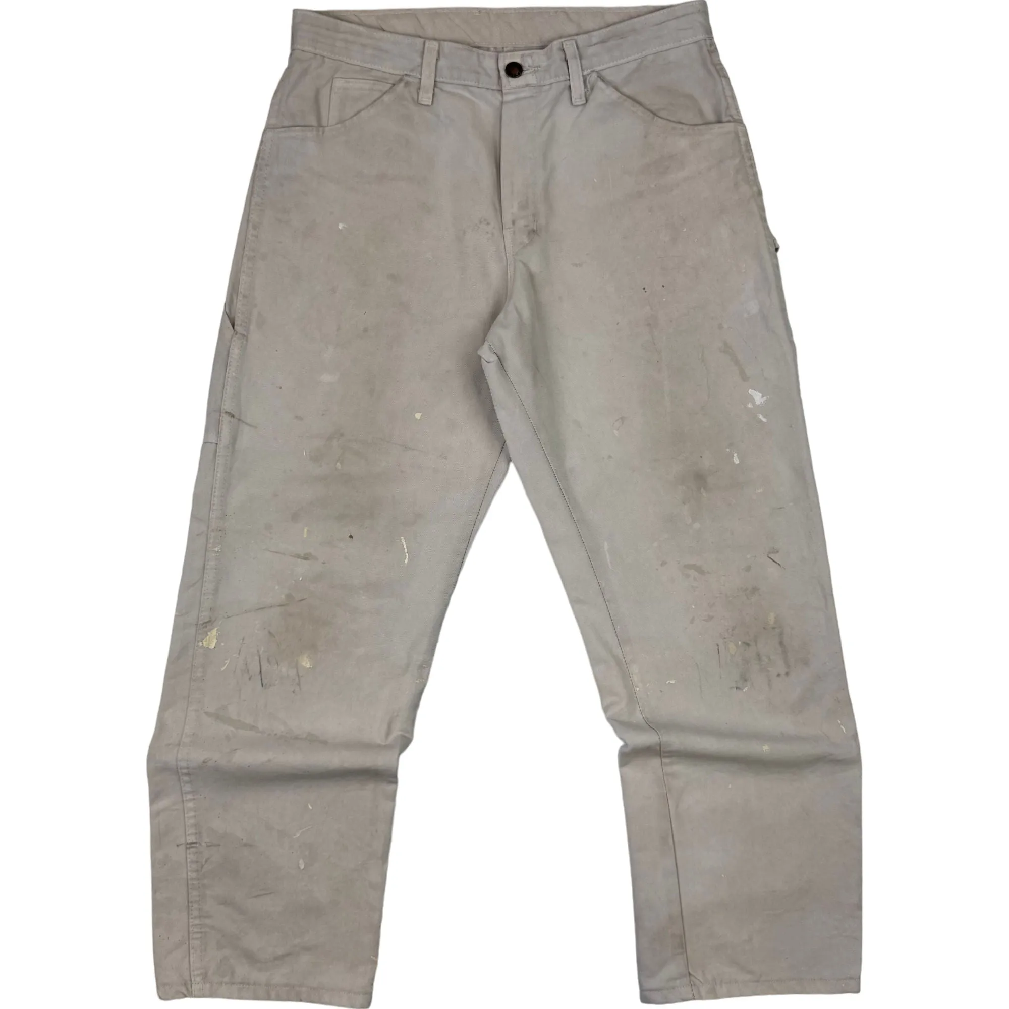 Dickies Distressed Workwear Carpenter Trousers Stone Grey