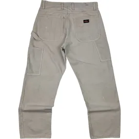 Dickies Distressed Workwear Carpenter Trousers Stone Grey