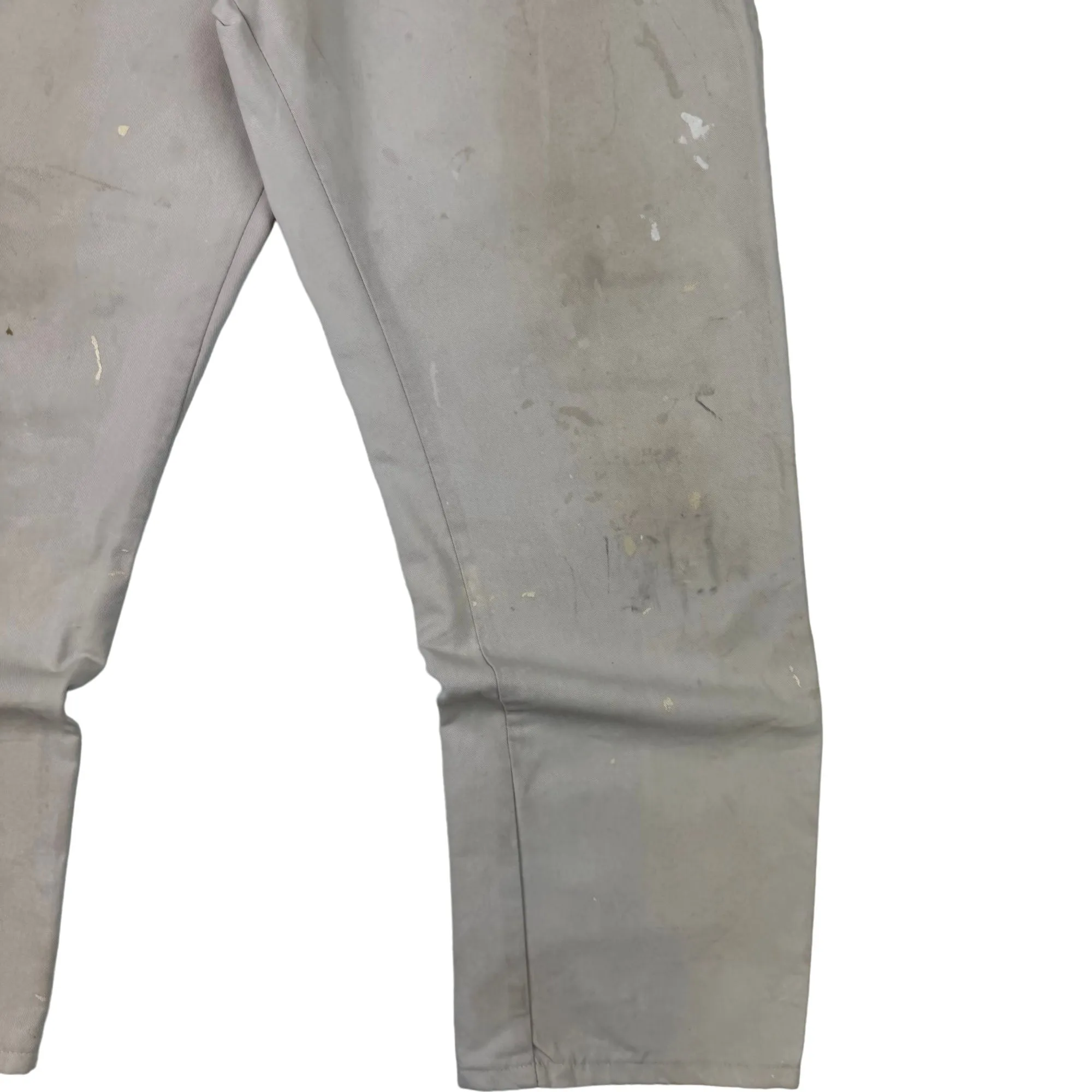 Dickies Distressed Workwear Carpenter Trousers Stone Grey