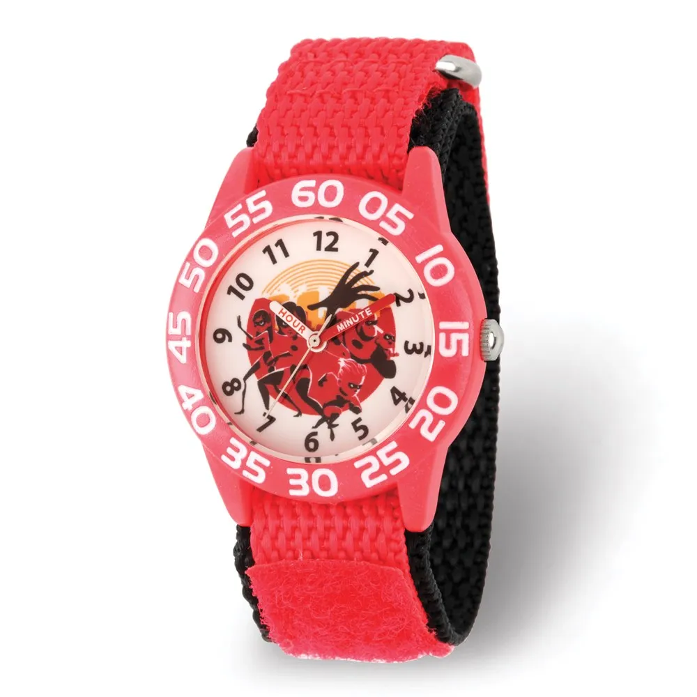 Disney Boys Incredibles 2 Red Nylon Band Time Teacher Watch:  Incredibles 2 Boys Red Nylon Watch