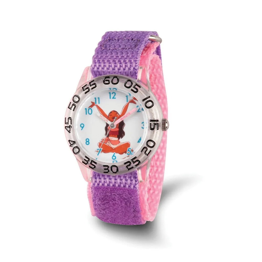 Disney Moana Purple Strap Time Teacher Watch, Acrylic Case, Girls Watch