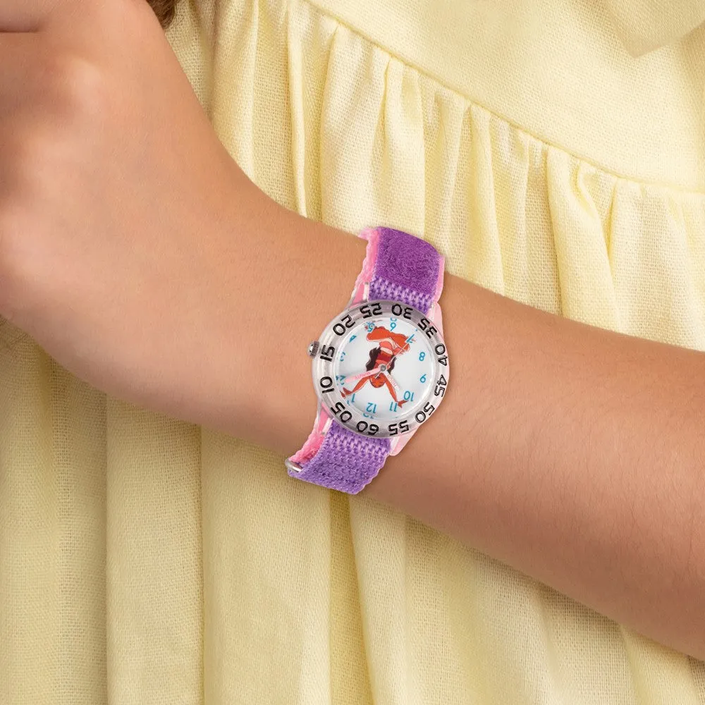 Disney Moana Purple Strap Time Teacher Watch, Acrylic Case, Girls Watch