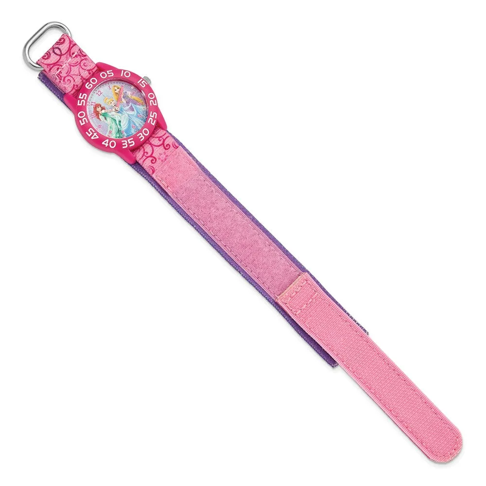 Disney Princess Time Teacher Watch Pink Nylon Acrylic Girls'