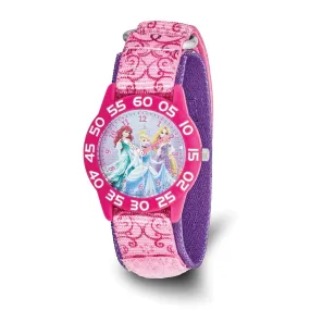 Disney Princess Time Teacher Watch Pink Nylon Acrylic Girls'