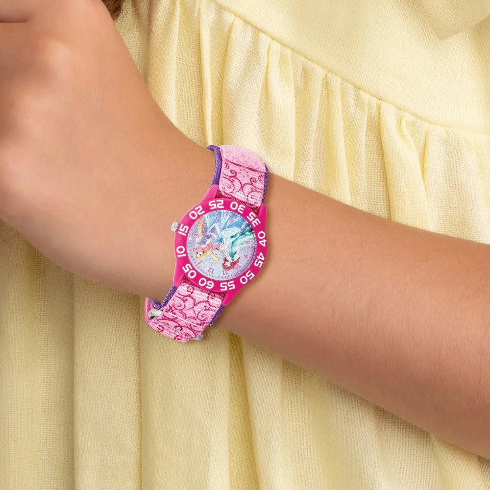 Disney Princess Time Teacher Watch Pink Nylon Acrylic Girls'