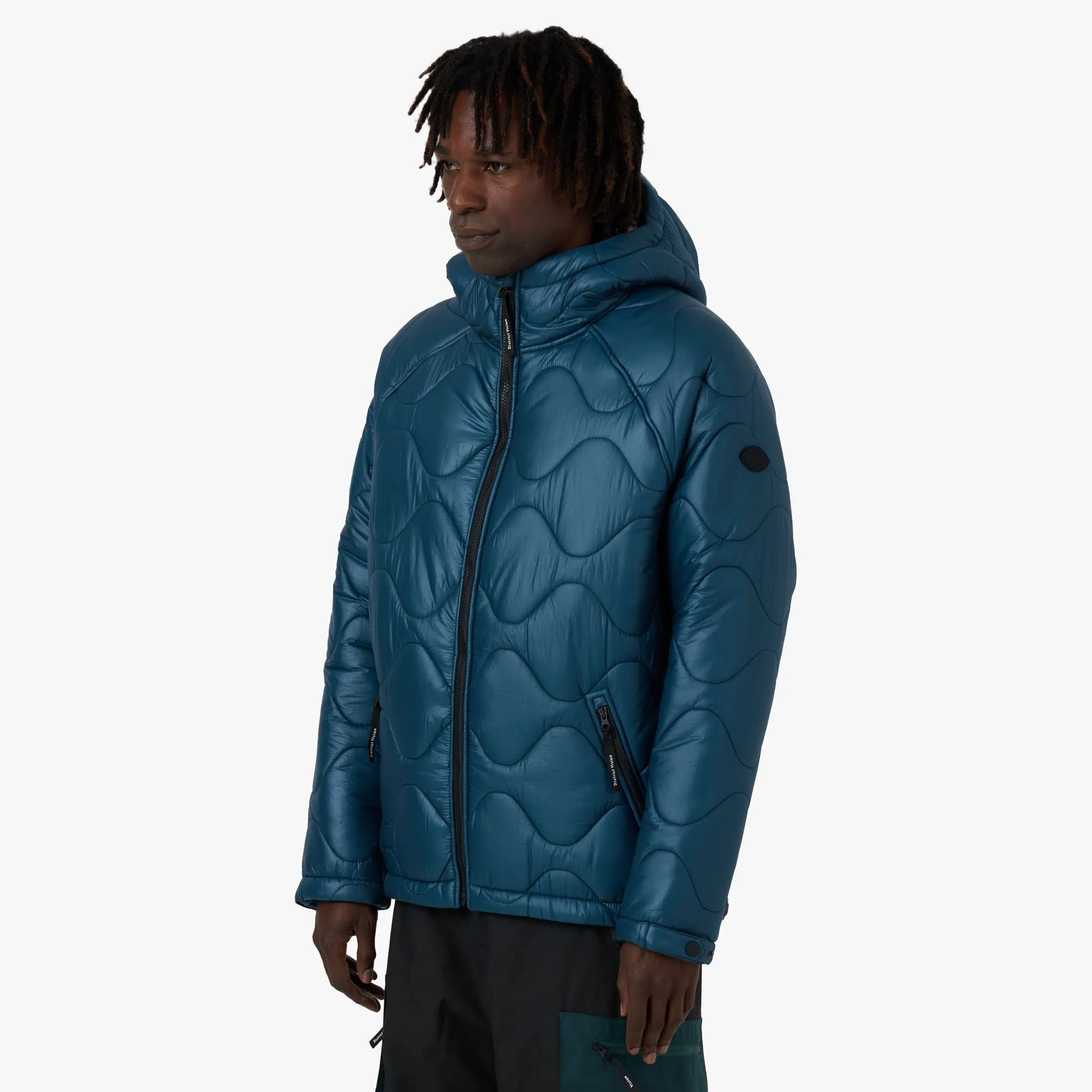 District Vision Quilted Fleece Lined Hooded Jacket / Dusk