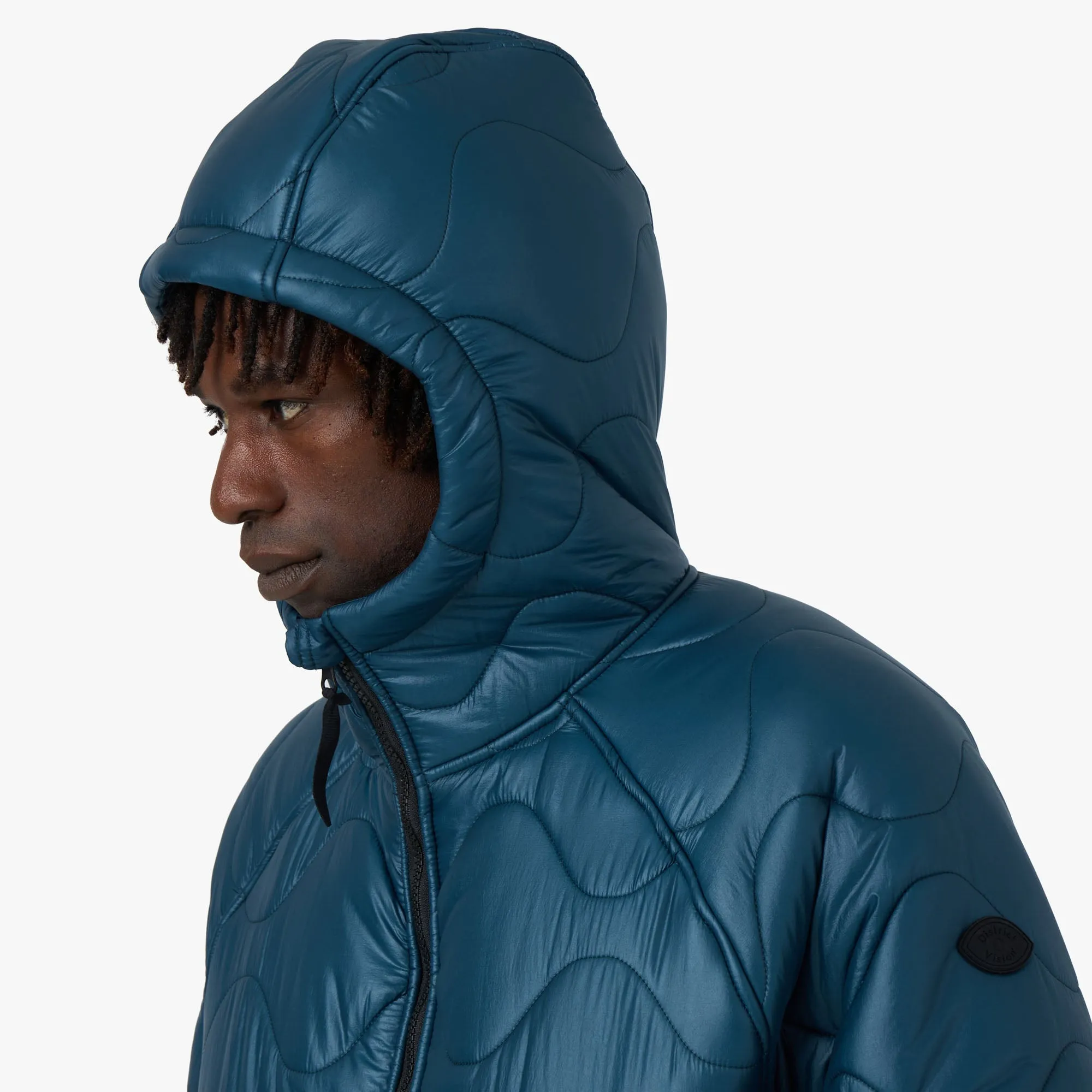 District Vision Quilted Fleece Lined Hooded Jacket / Dusk