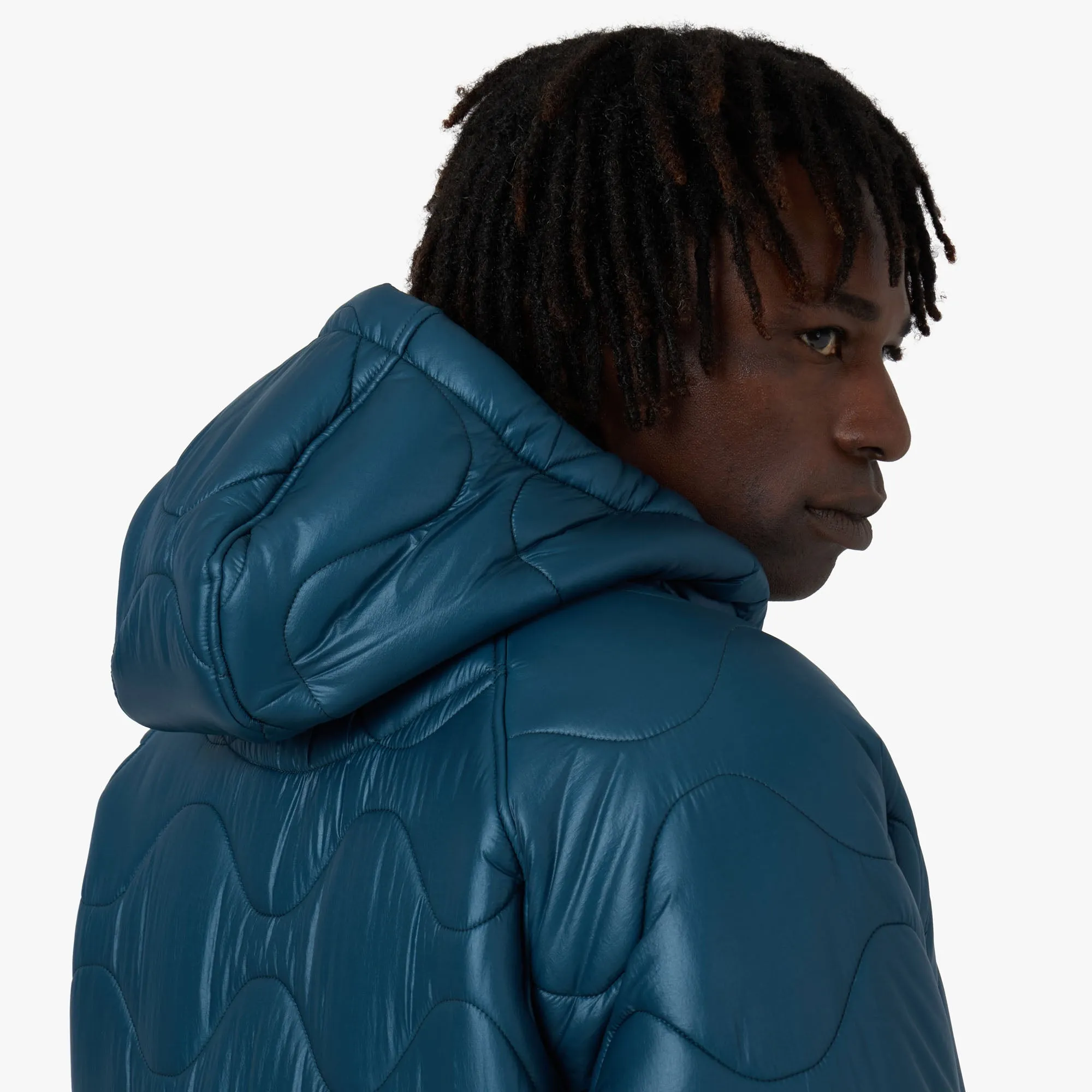 District Vision Quilted Fleece Lined Hooded Jacket / Dusk