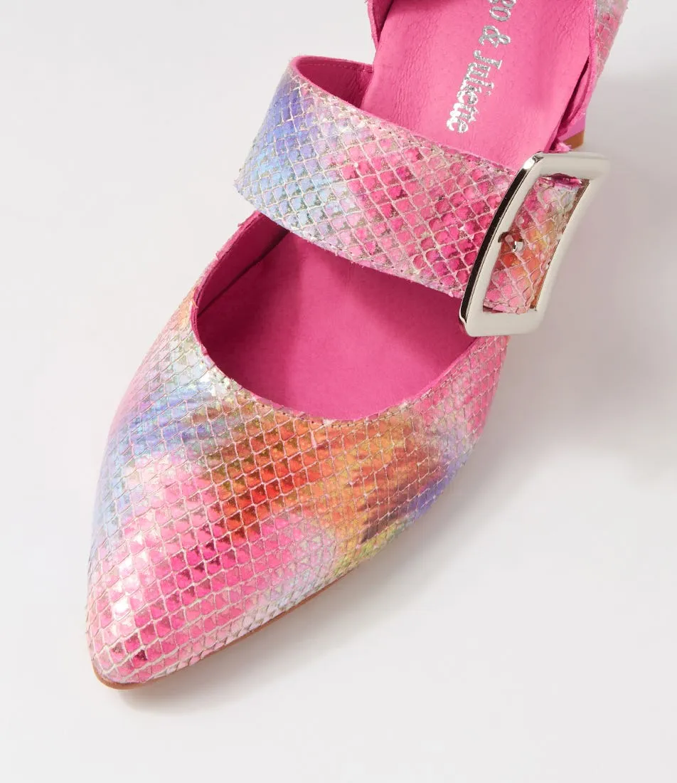 DJANGO & JULIETTE Halden Rainbow Cut Leather Heels