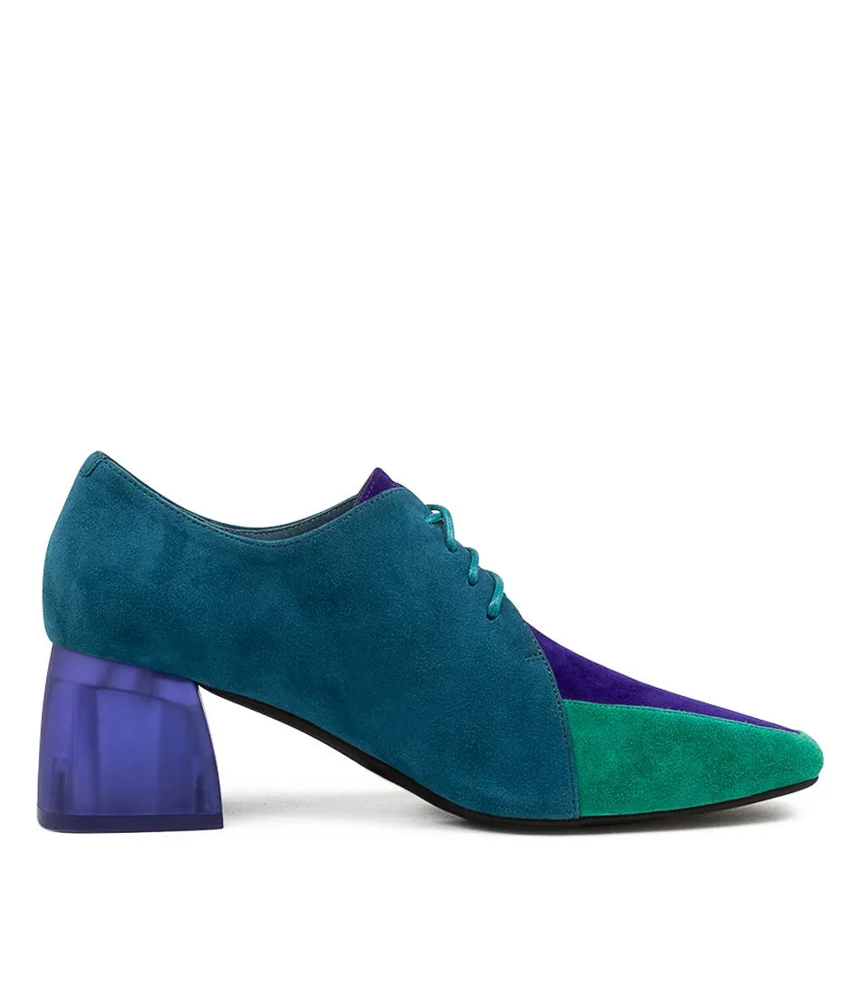 DJANGO & JULIETTE Marice Emerald Purple Leather Heels