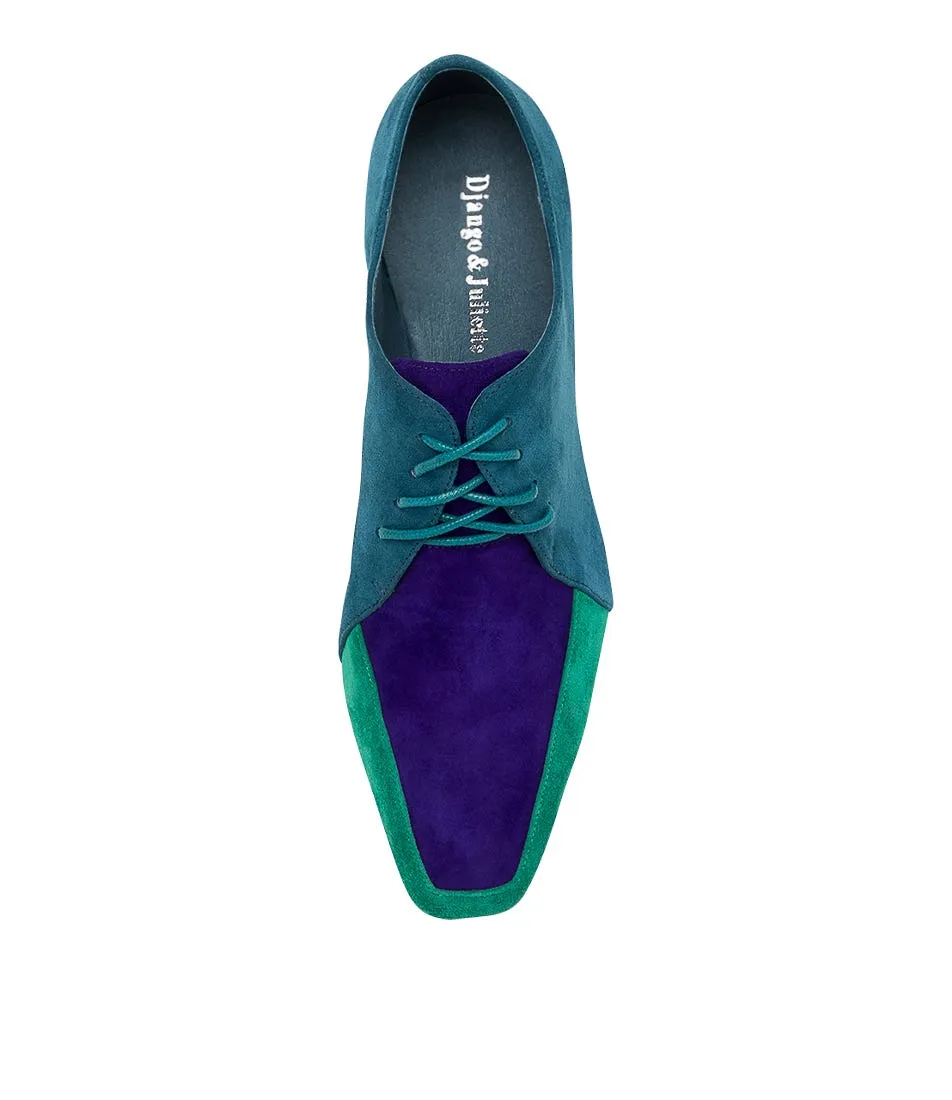 DJANGO & JULIETTE Marice Emerald Purple Leather Heels