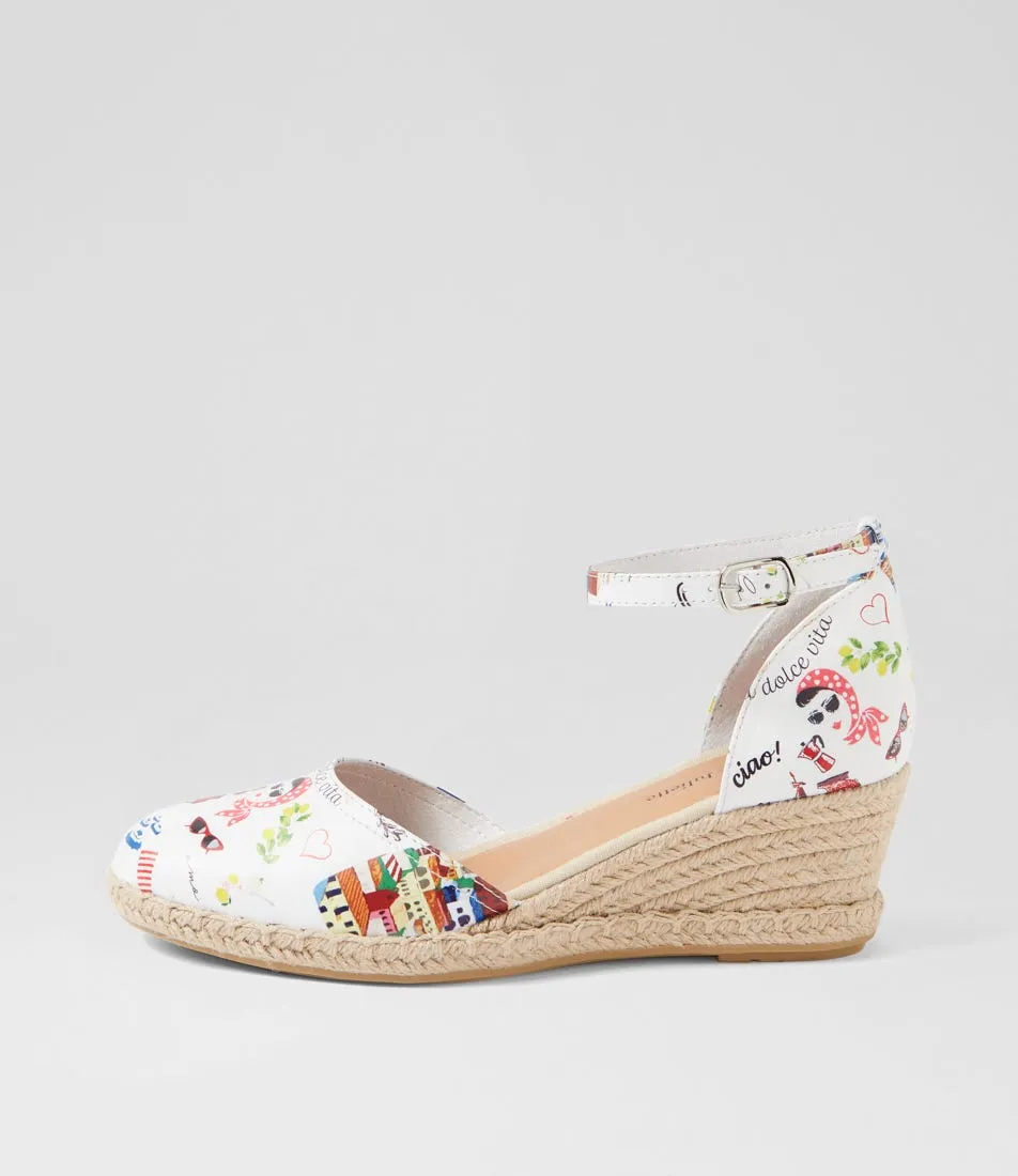 Amalfi Print Leather Wedges by DJANGO & JULIETTE